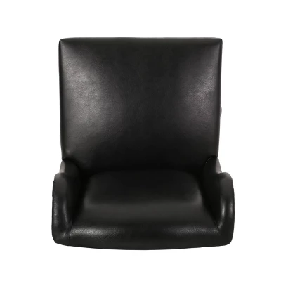 Bergen Contemporary Wingback Swivel Office Chair Midnight Black/Chrome - Christopher Knight Home 2 Bergen Contemporary Wingback Swivel Office Chair Midnight Black/Chrome - Christopher Knight Home - Image 2