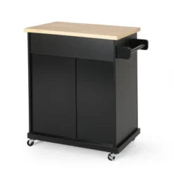 Batavia Contemporary Kitchen Cart With Wheels - Christopher Knight Home -Living Furniture GUEST 4eb58b8f e8eb 448a bbcd 95c4f2f81561