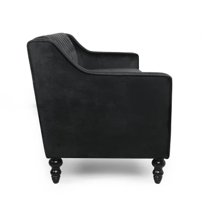 Knouff Modern Glam Tufted Velvet 3 Seater Sofa - Christopher Knight Home 3 Knouff Modern Glam Tufted Velvet 3 Seater Sofa - Christopher Knight Home - Image 3