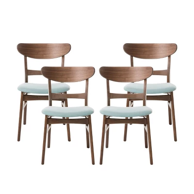 Christopher Knight Home Isador Mid Century Modern Upholstered Rubberwood Dining Chairs (Set Of 4) 11 Christopher Knight Home Isador Mid Century Modern Upholstered Rubberwood Dining Chairs (Set Of 4) - Image 11