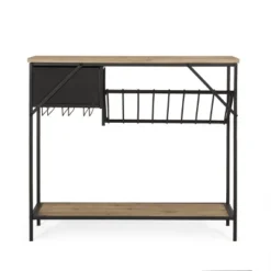 Boster Boho Industrial 8 Bottle Wine Rack Console Table With Storage Natural/Black - Christopher Knight Home 18 Boster Boho Industrial 8 Bottle Wine Rack Console Table With Storage Natural/Black - Christopher Knight Home -Living Furniture GUEST 4f47175d b477 4924 ac1d 4de8bc7afd74