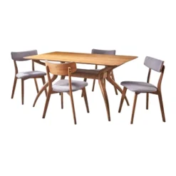 5pc Nissie Mid-Century Dining Set - Christopher Knight Home -Living Furniture GUEST 4f4cedb9 5ba3 4fe1 b9d9 1bf0c0169c4b
