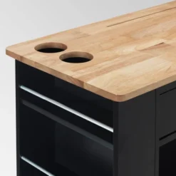 Cato Kitchen Cart Black - Christopher Knight Home -Living Furniture GUEST 4f99a31b 8092 4277 9573 8d939f925bb1