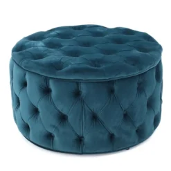 Zelfa New Velvet Ottoman - Christopher Knight Home -Living Furniture GUEST 4fc3a810 4d56 4473 802e 848f5d6cbffc