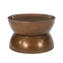 Minkler Modern Iron Hourglass Brushed Antique Coffee Table - Christopher Knight Home -Living Furniture GUEST 50053602 9e62 46c7 a7ee c557e6c6f724