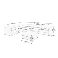 Christopher Knight Home Morley Modern 6-Seats Chenille Upholstered Storage L-Shape Sectional Sofa With Ottoman -Living Furniture GUEST 50466327 6b8e 429c ba7c e465201d9210