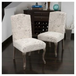 Christopher Knight Home Set Of 2 Crown Top French Script Fabric Dining Chair Wood/Beige: Elegant Linen & Cotton Upholstery, Hardwood Frame 5 Christopher Knight Home Set Of 2 Crown Top French Script Fabric Dining Chair Wood/Beige: Elegant Linen & Cotton Upholstery, Hardwood Frame -Living Furniture GUEST 5100c79b cbc9 4a16 a746 353f0d0d585c