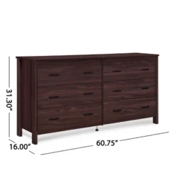 3pc Olimont Contemporary Double Dresser And Nightstand Set Walnut - Christopher Knight Home 22 3pc Olimont Contemporary Double Dresser And Nightstand Set Walnut - Christopher Knight Home -Living Furniture GUEST 51b617fc a484 416a 8987 a5ad8a20b7fe