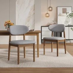 Christopher Knight Home Bulwarth Mid-Century Modern Rubberwood Upholstered Dining Chair With Curved Back (Set Of 2) 21 Christopher Knight Home Bulwarth Mid-Century Modern Rubberwood Upholstered Dining Chair With Curved Back (Set Of 2) -Living Furniture GUEST 521b4251 950a 4d5a b149 60b6168627a3