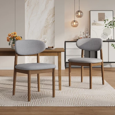 Christopher Knight Home Bulwarth Mid-Century Modern Rubberwood Upholstered Dining Chair With Curved Back (Set Of 2) 11 Christopher Knight Home Bulwarth Mid-Century Modern Rubberwood Upholstered Dining Chair With Curved Back (Set Of 2) - Image 11