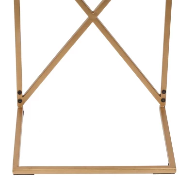 Bucyrus Rustic Glam Handcrafted Acacia Wood C Shaped Side Table Dark Brown/Gold - Christopher Knight Home 9 Bucyrus Rustic Glam Handcrafted Acacia Wood C Shaped Side Table Dark Brown/Gold - Christopher Knight Home - Image 9