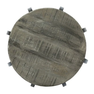 Wiers Modern Industrial Handcrafted Mango Wood Side Table Gray/Black - Christopher Knight Home 3 Wiers Modern Industrial Handcrafted Mango Wood Side Table Gray/Black - Christopher Knight Home - Image 3