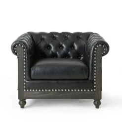 Castalia Chesterfield Tufted Club Chair With Nailhead Trim Midnight - Christopher Knight Home -Living Furniture GUEST 54eff52e 38bd 4038 ae0b 4661e35aa92a