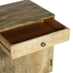 Lytle Boho Handcrafted Mango Wood Nightstand With Storage Natural - Christopher Knight Home -Living Furniture GUEST 5538b7b4 388d 4e6a a6cb 919b2af244d3