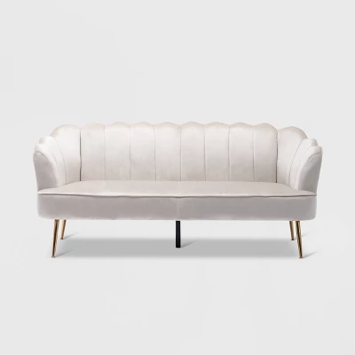 Reitz Modern Glam Velvet Channel Stitch 3 Seater Shell Sofa - Christopher Knight Home 9 Reitz Modern Glam Velvet Channel Stitch 3 Seater Shell Sofa - Christopher Knight Home - Image 9