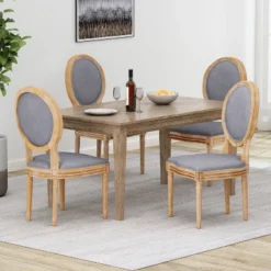 Set Of 4 Phinnaeus French Country Fabric Dining Chairs - Christopher Knight Home -Living Furniture GUEST 56476a49 6448 4102 bee9 13420785665e