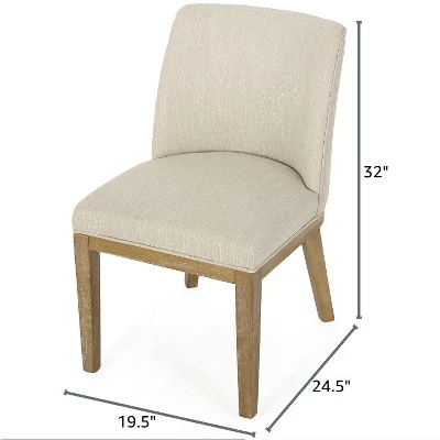 Christopher Knight Home Camas Contemporary Upholstered Wood Dining Chairs (Set Of 2) 2 Christopher Knight Home Camas Contemporary Upholstered Wood Dining Chairs (Set Of 2) - Image 2