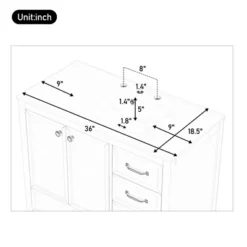 Christopher Knight Home Bathroom Vanity With Ceramic Sink, Bathroom Cabinet With Soft-Closing Door, Drawers Of Different Sizes, Solid Wood Frame & Leg -Living Furniture GUEST 5821aa69 5078 49a9 8593 b5103f535c8d