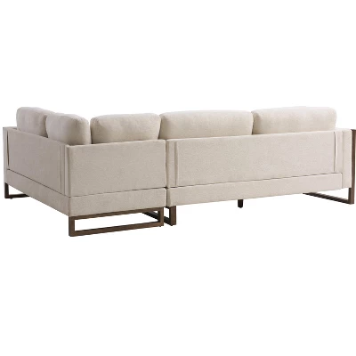 Christopher Knight Home Iansan 104'' 5-Seater Modern Rubberwood Upholstered L-Shaped Sectional Sofa 5 Christopher Knight Home Iansan 104'' 5-Seater Modern Rubberwood Upholstered L-Shaped Sectional Sofa - Image 5