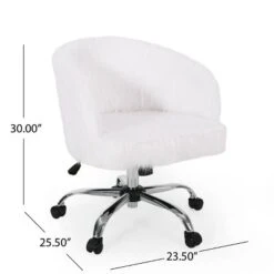 Syosset Modern Glam Swivel Office Chair White/Silver - Christopher Knight Home -Living Furniture GUEST 59be8ee1 51a8 43f0 aacb ffb1628c5719