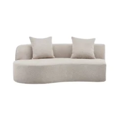 Christopher Knight Home Hailey 126“ Modern Boucle Upholstered 5 Seater Curved Sectional Sofa With Pillows -Living Furniture GUEST 5a1bdba5 c7b9 4684 88be 837e82281d94