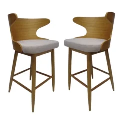 Set Of 2 Kamryn Mid Century Modern Barstool - Christopher Knight Home -Living Furniture GUEST 5af22ef4 be45 41dd 9371 e1dc06354437