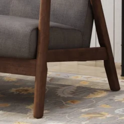 Hetel Mid-Century Modern Settee Dark Gray - Christopher Knight Home -Living Furniture GUEST 5b752ae8 188a 4af7 93eb a143c8af611d