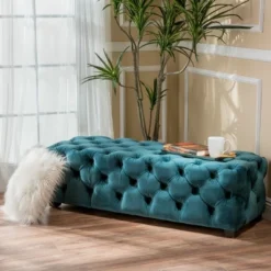 Piper Tufted Rectangular Ottoman Bench - Christopher Knight Home -Living Furniture GUEST 5e69ac7d c892 4255 ae13 5420bb160914