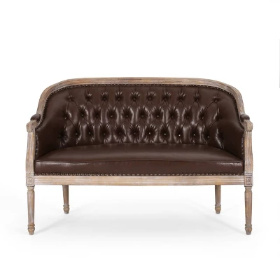 Faye Traditional Tufted Upholstered Loveseat - Christopher Knight Home 11 Faye Traditional Tufted Upholstered Loveseat - Christopher Knight Home - Image 11