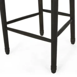 2pc Govan French Country Wooden Counter Height Barstools With Upholstered Seating Charcoal/Black - Christopher Knight Home -Living Furniture GUEST 5ee22bb4 2636 48d4 b89b 369a784362d7