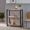 Brinkley Modern Industrial Handcrafted 3 Shelf Mango Wood Shelving Unit Natural/Black - Christopher Knight Home