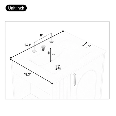 Christopher Knight Home Bathroom Vanity With Ceramic Sink, Bathroom Cabinet With Door Shelf & Side Open Storage & Solid Wood Frame & Soft Closing Door 8 Christopher Knight Home Bathroom Vanity With Ceramic Sink, Bathroom Cabinet With Door Shelf & Side Open Storage & Solid Wood Frame & Soft Closing Door - Image 8