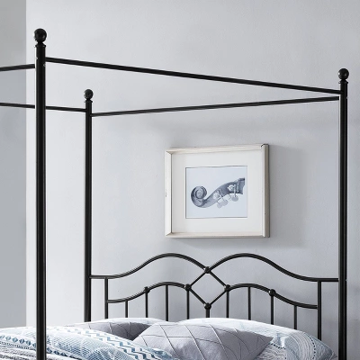 Queen Earhart Traditional Iron Canopy Bed - Christopher Knight Home 2 Queen Earhart Traditional Iron Canopy Bed - Christopher Knight Home - Image 2