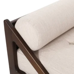 Rayle Contemporary Tufted Chaise Lounge With Rolled Accent Pillows - Christopher Knight Home -Living Furniture GUEST 6040e555 d49e 4221 89df b31580d0e9d6