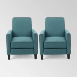 Set Of 2 Darvis Contemporary Recliners - Christopher Knight Home -Living Furniture GUEST 6057742a 2421 4f8a ba77 46cec02c137e