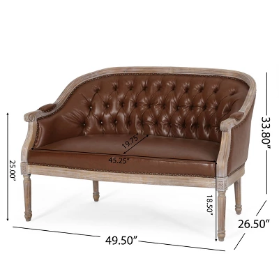 Faye Traditional Tufted Upholstered Loveseat - Christopher Knight Home 9 Faye Traditional Tufted Upholstered Loveseat - Christopher Knight Home - Image 9
