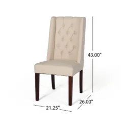 Set Of 2 Blount Wooden Dining Chairs With Fabric Cushions Beige/Natural Finish - Christopher Knight Home 23 Set Of 2 Blount Wooden Dining Chairs With Fabric Cushions Beige/Natural Finish - Christopher Knight Home -Living Furniture GUEST 60cbe35a a7a1 4478 9895 91a52477dd77