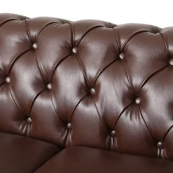 Castalia Chesterfield Tufted 3 Seater Sofa With Nailhead Trim Dark Brown/Natural - Christopher Knight Home 16 Castalia Chesterfield Tufted 3 Seater Sofa With Nailhead Trim Dark Brown/Natural - Christopher Knight Home -Living Furniture GUEST 6136b96a 56df 43a1 8a89 eb8169bc79e5