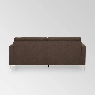 Portwall Contemporary Tufted Sofa Brown - Christopher Knight Home 2 Portwall Contemporary Tufted Sofa Brown - Christopher Knight Home - Image 2