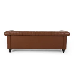 Drury Contemporary Channel Stitch 3 Seater Sofa With Nailhead Trim - Christopher Knight Home -Living Furniture GUEST 62f9f028 490f 4c6d 842e 2785e9b9c672