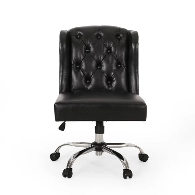 Beltagh Contemporary Wingback Tufted Swivel Office Chair - Christopher Knight Home 8 Beltagh Contemporary Wingback Tufted Swivel Office Chair - Christopher Knight Home - Image 8