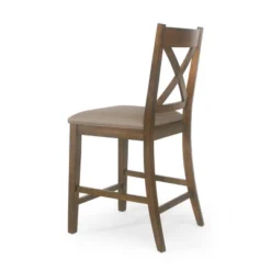 2pc Emory Farmhouse Upholstered Wood Counter Height Barstools - Christopher Knight Home -Living Furniture GUEST 63491100 d505 4a9d 8562 2e7a2bb1b0d5