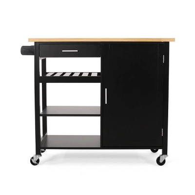 Westcliffe Contemporary Kitchen Cart With Wheels - Christopher Knight Home 3 Westcliffe Contemporary Kitchen Cart With Wheels - Christopher Knight Home - Image 3