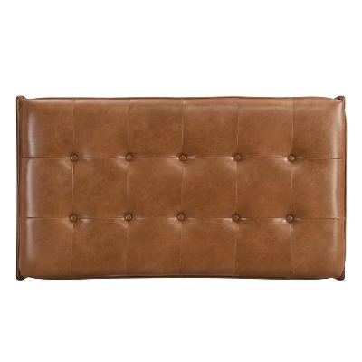 Christopher Knight Home Fitch Contemporary Tufted Faux Leather Upholstered Ottoman 4 Christopher Knight Home Fitch Contemporary Tufted Faux Leather Upholstered Ottoman - Image 4