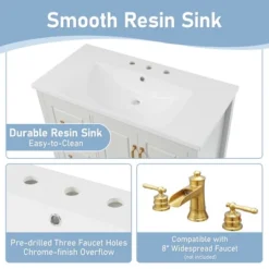 Christopher Knight Home Borah Modern 36" Freestanding Bathroom Vanity With Resin Sink -Living Furniture GUEST 63ffa98c 68a9 4040 a052 1b4e148121e1