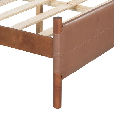 Christopher Knight Home Candace Queen Wood Platform Bed With Faux Leather Headboard 6 Christopher Knight Home Candace Queen Wood Platform Bed With Faux Leather Headboard - Image 6