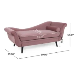 Calvert Contemporary Scroll Arms Velvet Chaise Lounge - Christopher Knight Home -Living Furniture GUEST 647d76ac 44bd 48e4 b46e e5ea30d76e07