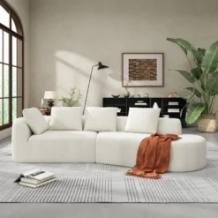 Christopher Knight Home 116" Modern Curved Sectional Sofa With High-Density Sponge And 4 Pillows 22 Christopher Knight Home 116" Modern Curved Sectional Sofa With High-Density Sponge And 4 Pillows -Living Furniture GUEST 649fcdc0 38e9 423f b7bc 4a858631aa45