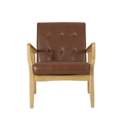 Marcola Mid Century Modern Upholstered Wood Framed Club Chair - Christopher Knight Home -Living Furniture GUEST 64aac912 7c06 4384 85df 0191e3cbf240