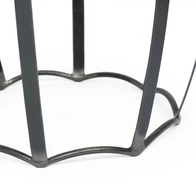 Wiers Modern Industrial Handcrafted Mango Wood Side Table Gray/Black - Christopher Knight Home 6 Wiers Modern Industrial Handcrafted Mango Wood Side Table Gray/Black - Christopher Knight Home - Image 6